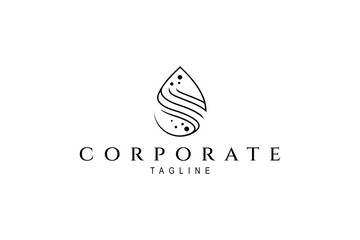 Minimal water drop company logo design