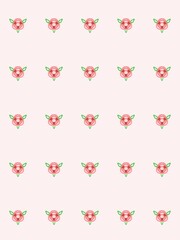 Simple Pink Rose Pattern – Minimal Floral Design in Soft Tones