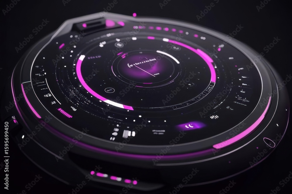 Poster explore futuristic hud interface with glowing elements and advanced design