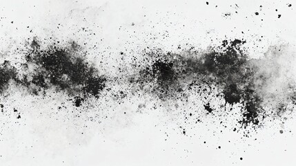 Obraz premium Abstract grainy texture background with black and grey rough dust particles on white canvas, distressed vintage paper design element for grunge, retro, or minimalist visual projects