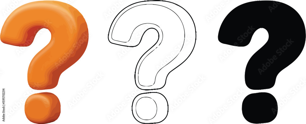 Poster question mark graphic design vector illustration with different styles for web design and marketing
