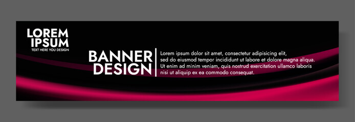 Modern dynamic banner design with a flowing silk ribbon background.