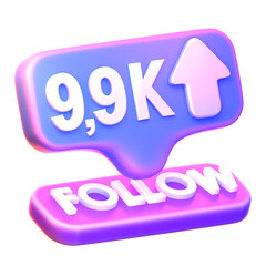 Follower Growth 3D Icon for Social Media Marketing – Ideal for Landing Pages, Mobile Apps, UI Dashboards, Growth Strategy, Content Tools, Infographics, Blog Posts, and Ads in Illustrative Style