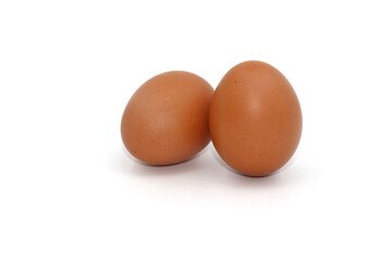 Chicken eggs on a white background have many health benefits such as being rich in quality protein. vitamins and minerals.