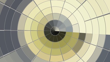 Naklejka premium Geometric Circular Pattern with Gradient Tones and Radial Lines Creating a Modern Abstract Design