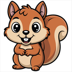 Cartoon squirrel rodent vector white background