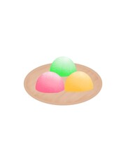 Colorful Mochi – Japanese Dessert Illustration