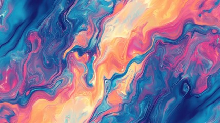 Fluid Acrylic paint creates a Abstract Design and a Colorful Texture
