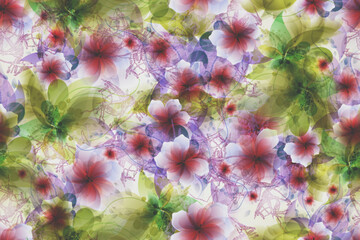 seamless pattern soft floral colorful background