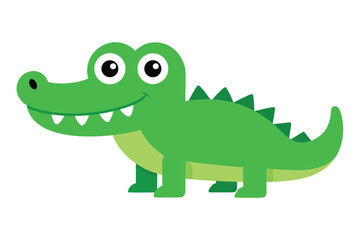 Cheerful cartoon alligator silhouette in a playful pose