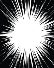 Black and white comic style explosion effect background © MustikaRatna