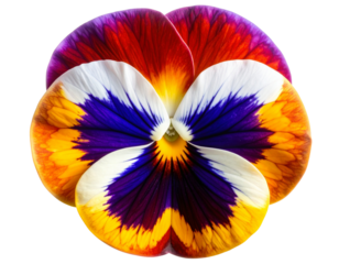 Macro Shot of Multihued Viola Blossom with Fine Vein Texture and Petal Overlap