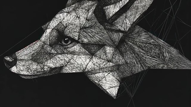 Geometric Wolf Portrait