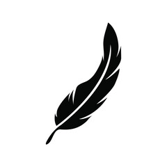 Feather icon Flat vector, Feather Pen Silhouette vector illustration for web and app..eps