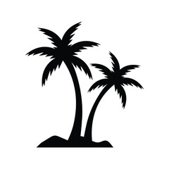 Palm tree icon Flat vector, Palm Tree Silhouette Icon, vector palm tree icon on white background..eps