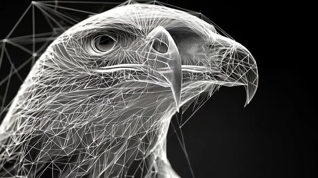 Abstract eagle head, network design