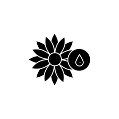 Sunflower oil symbol icon vector, simple flat black illustration for web and app..eps