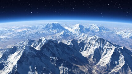 Fototapeta premium Earth's mountain range view from space