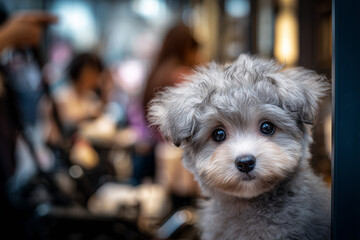 Adorable Fluffy Puppy with Curious Eyes