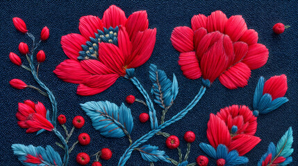 Fabric quilting texture with stitched patterns