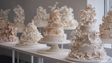 Elegant wedding cakes, various tiers