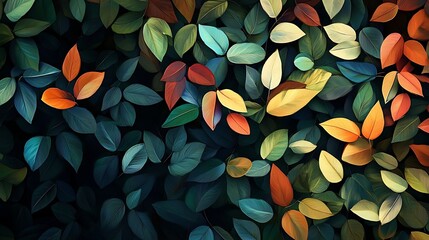 Colorful Autumn Leaves Texture. (4)