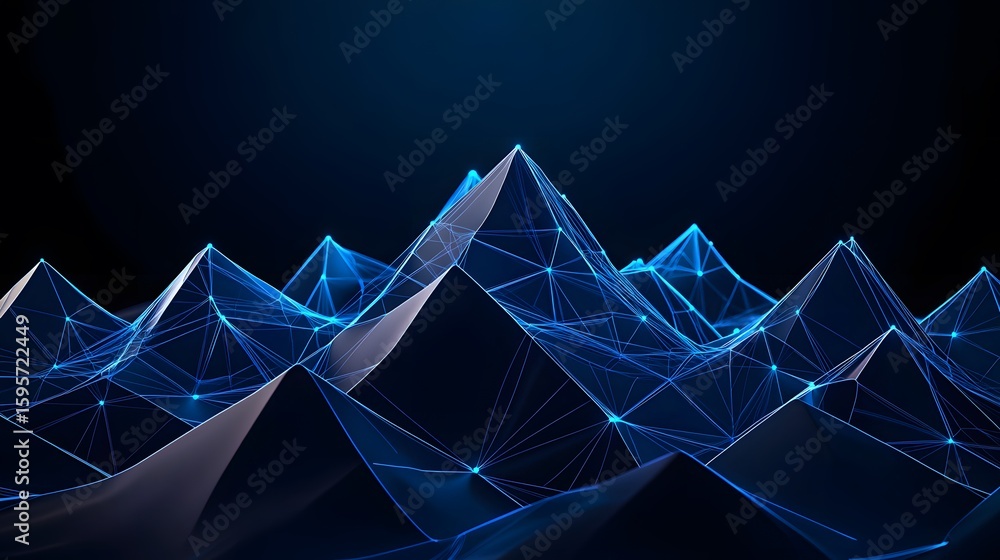 Aufkleber this image showcases a visually striking abstract depiction of mountains constructed with geometric 