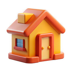 3d render of a cartoon house Isolated background