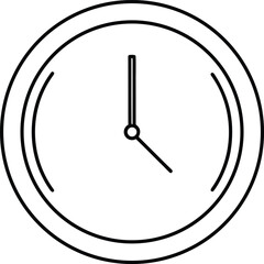 Clean line art wall clock icon for modern designs