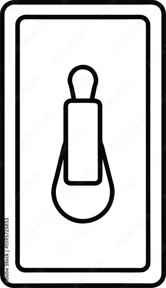 Poster clean line art light switch icon for digital interfaces and applications
