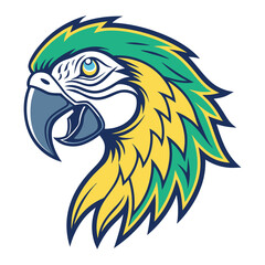 Obraz premium macaw head logo vector design.