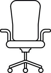 Clean line art office chair icon design for modern workspaces