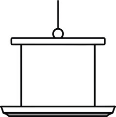 Obraz premium Minimalist line art icon of a hanging shelf for interior design and home organization