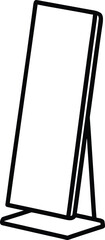 Elegant floor mirror line art icon for interior design and decor applications
