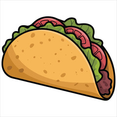 Mexican taco food watercolor vector art