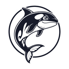 Fototapeta premium orca head logo vector design.