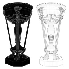 Antique Stone Vase Vector. An Illustration Of a Vintage Retro Old Vase, Isolated on a White Background.