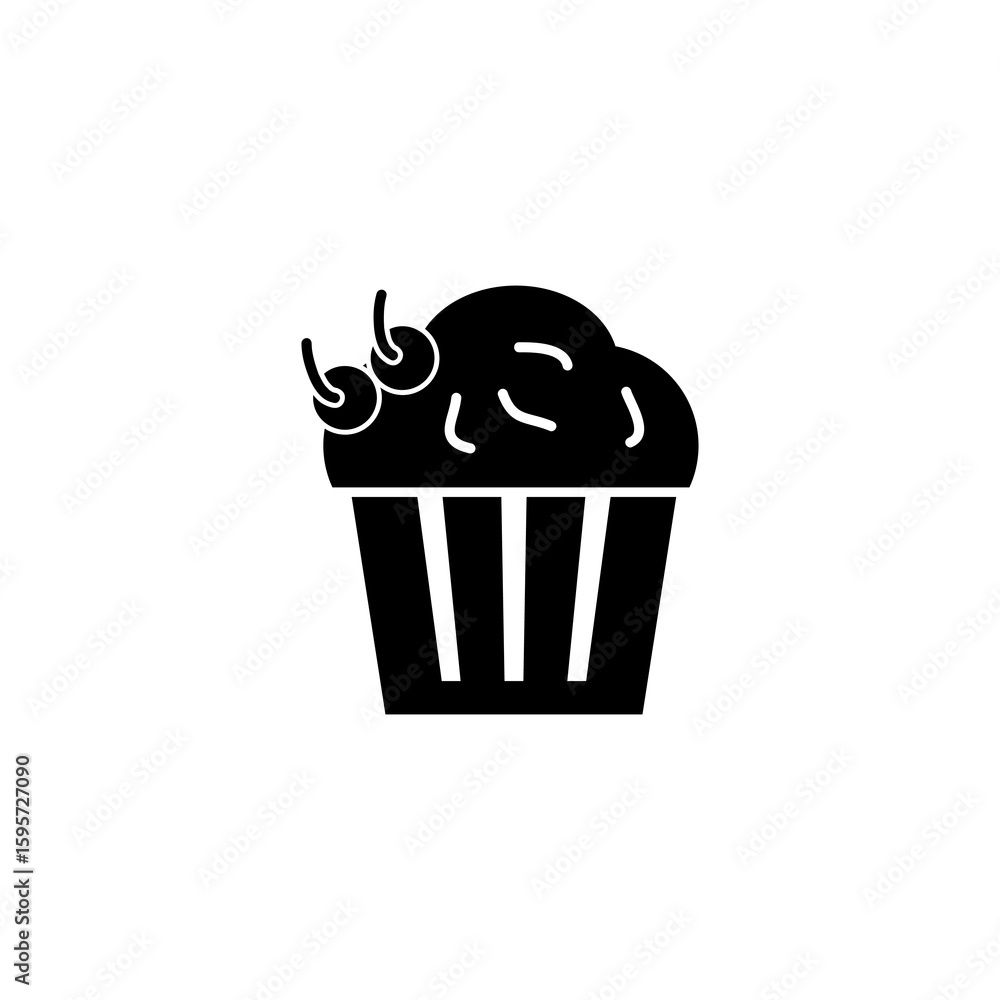 Poster cupcake icon vector logo, vector simple illustration for web and app..eps