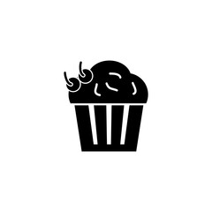 Cupcake icon vector logo, vector simple illustration for web and app..eps