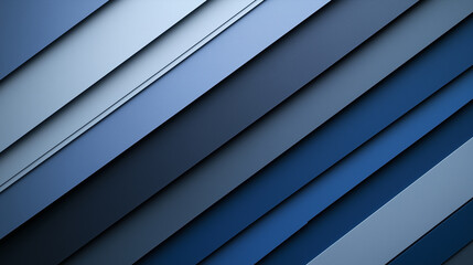 Obraz premium A minimalist abstract background of layered diagonal blue metal panels. This modern, clean design is perfect for corporate or tech presentations