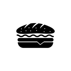 Fresh Sandwich Icon, Delicious sandwich fast food restaurant icon on white background..eps