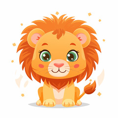 Fototapeta premium Cute Lion Vector Illustration