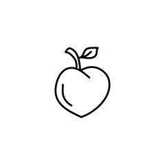 Peach icon, vector Outline, simple vector peach icon on white background..eps
