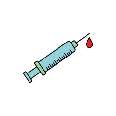 Syringe symbol Icon. Vector flat Syringe icon. injection shot with medical needle. vector Medical syringe icon..eps