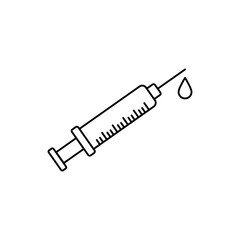 Syringe symbol Icon. Vector simple flat black illustration for web and app..eps