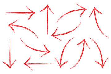 Hand drawn red arrow collection for web design and infographic elements
