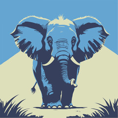 elephant design, drawing style art