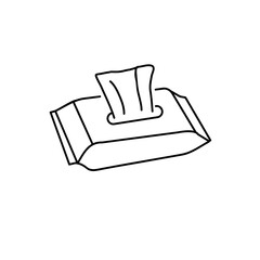 Wet Wipes Pack Icon, vector  Facial Tissue Icon simple illustration for web and app..eps