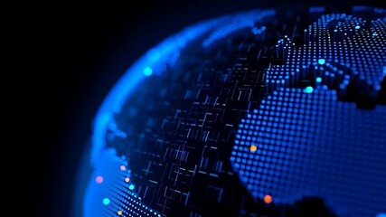 Globe with digital lines, communication and global data network connections concept - Powered by Adobe