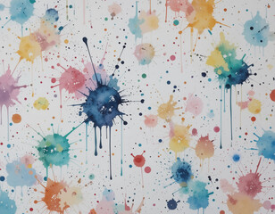 Abstract Paint Splatters on White Wall